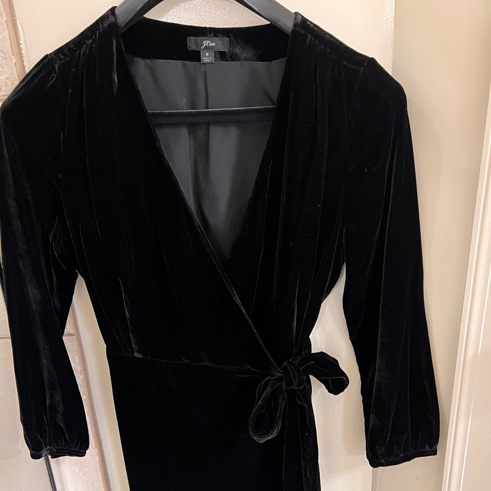 J. Crew Black Velvet Wrap dress